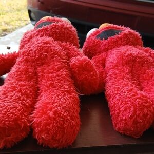 Red Plush Character Slippers